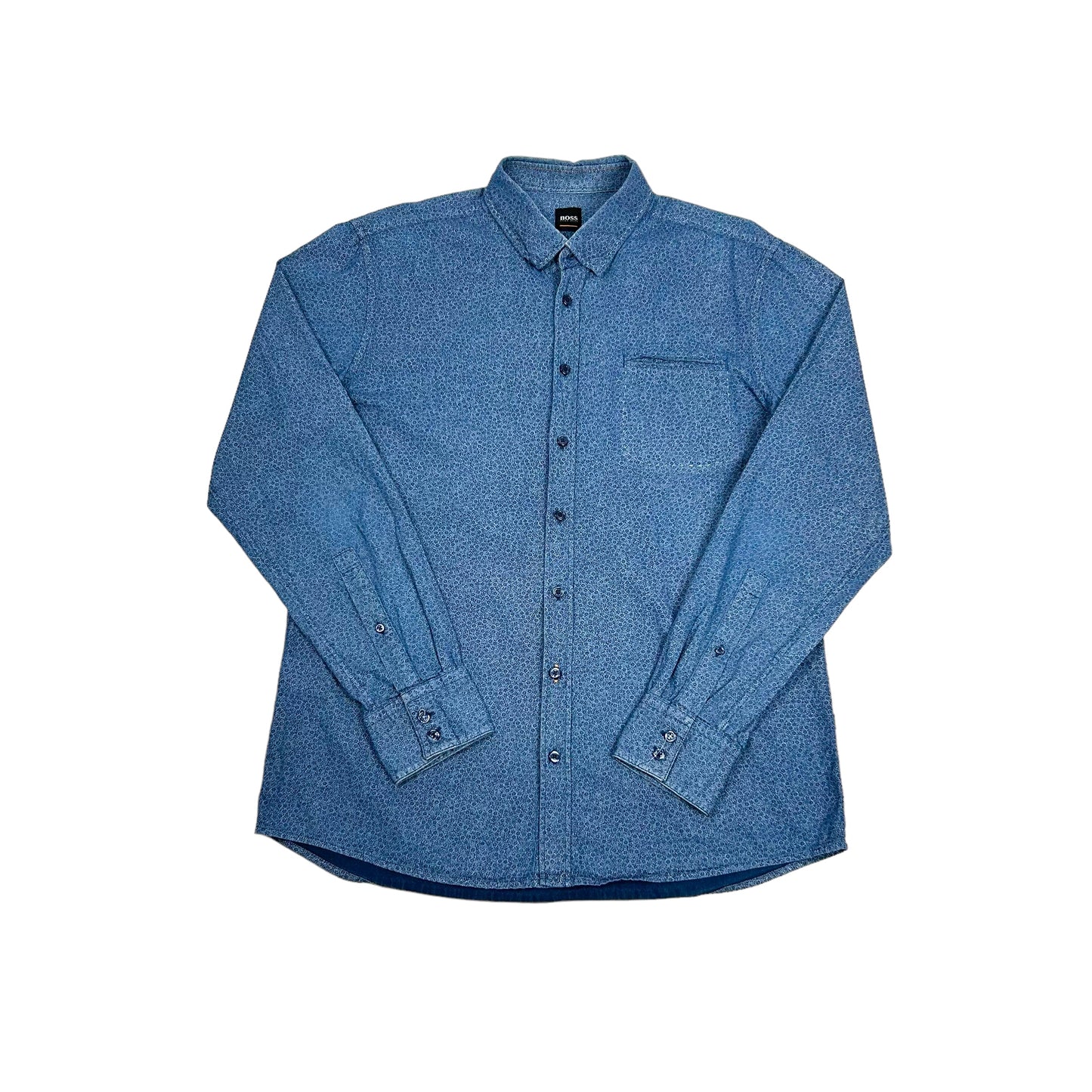 Vintage Hugo Boss Blue Printed Shirt