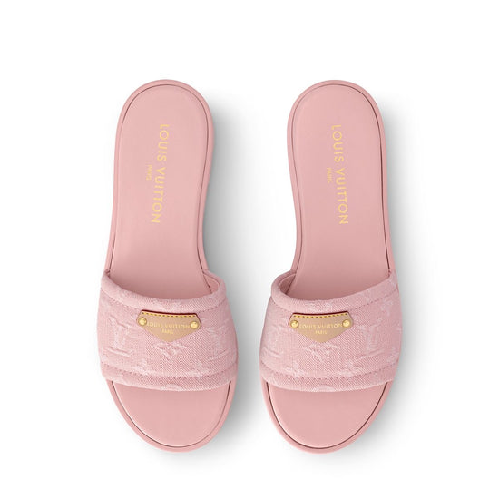 LIGHT PINK DENIM SANDALS