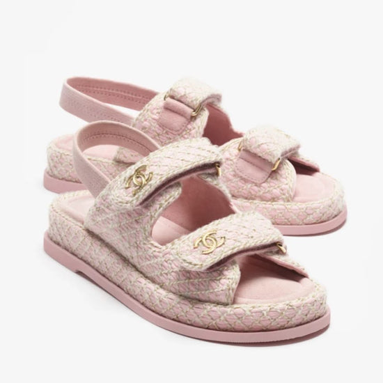 NEL PINK TWEED SANDALS