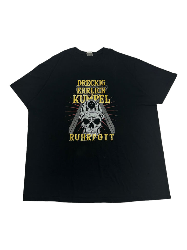 Vintage B&C Dreckig Ehrlich Kumpel Ruhrpott Black Printed T-Shirt