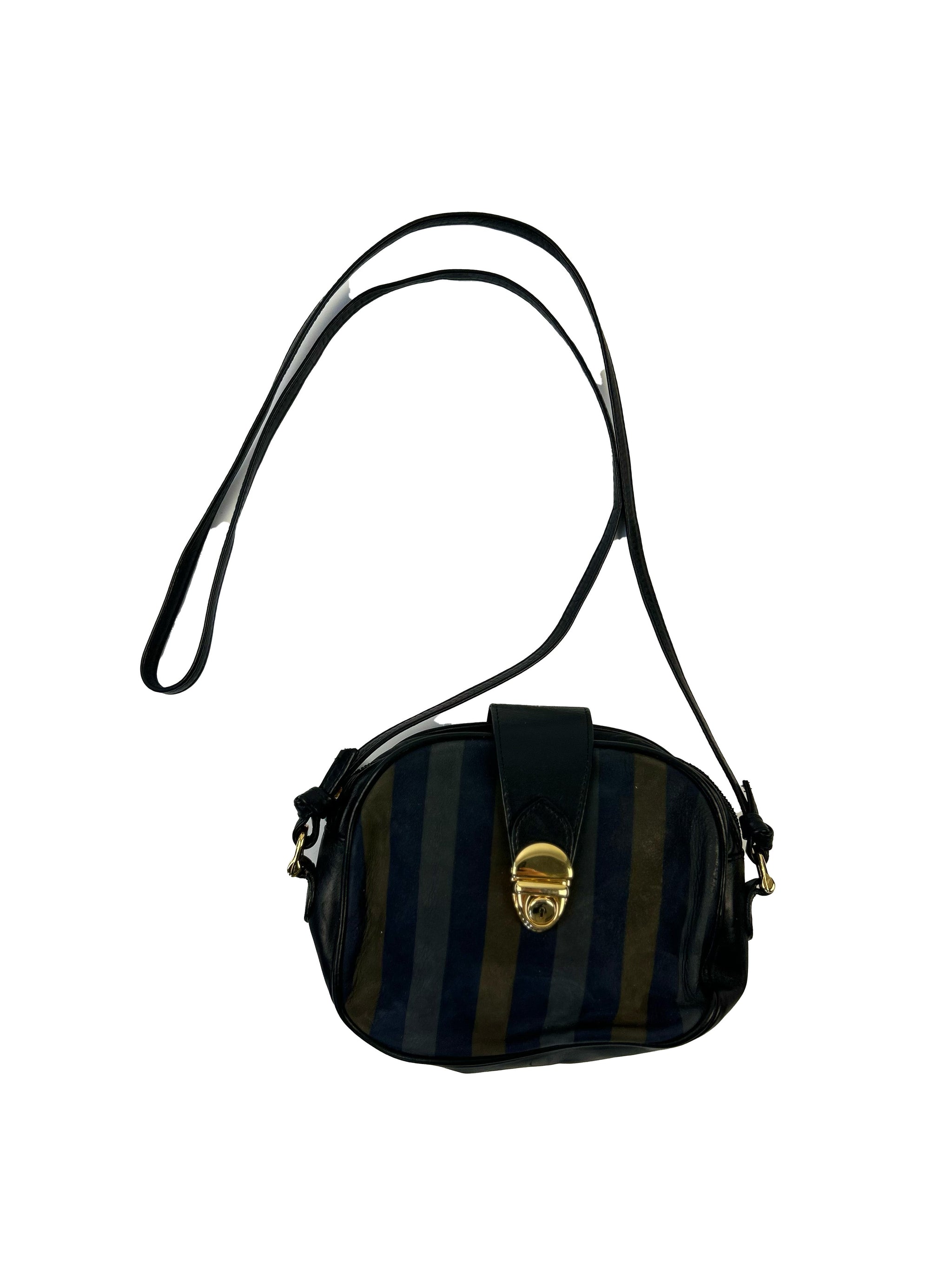 Vintage Blue/Grey/Yellow Shoulder Bag