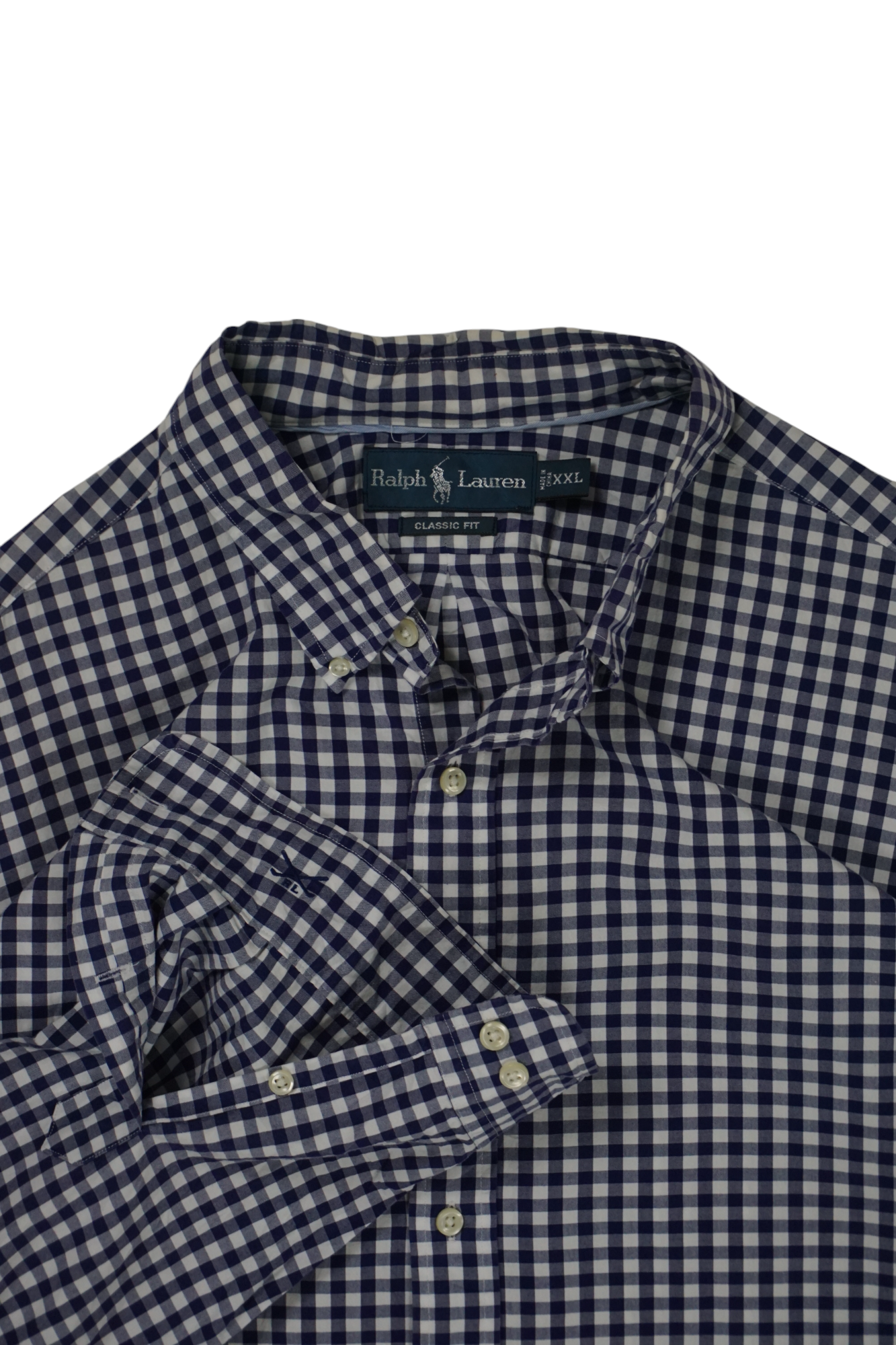 Vintage Ralph Lauren Blue White Blocks Classic Shirt