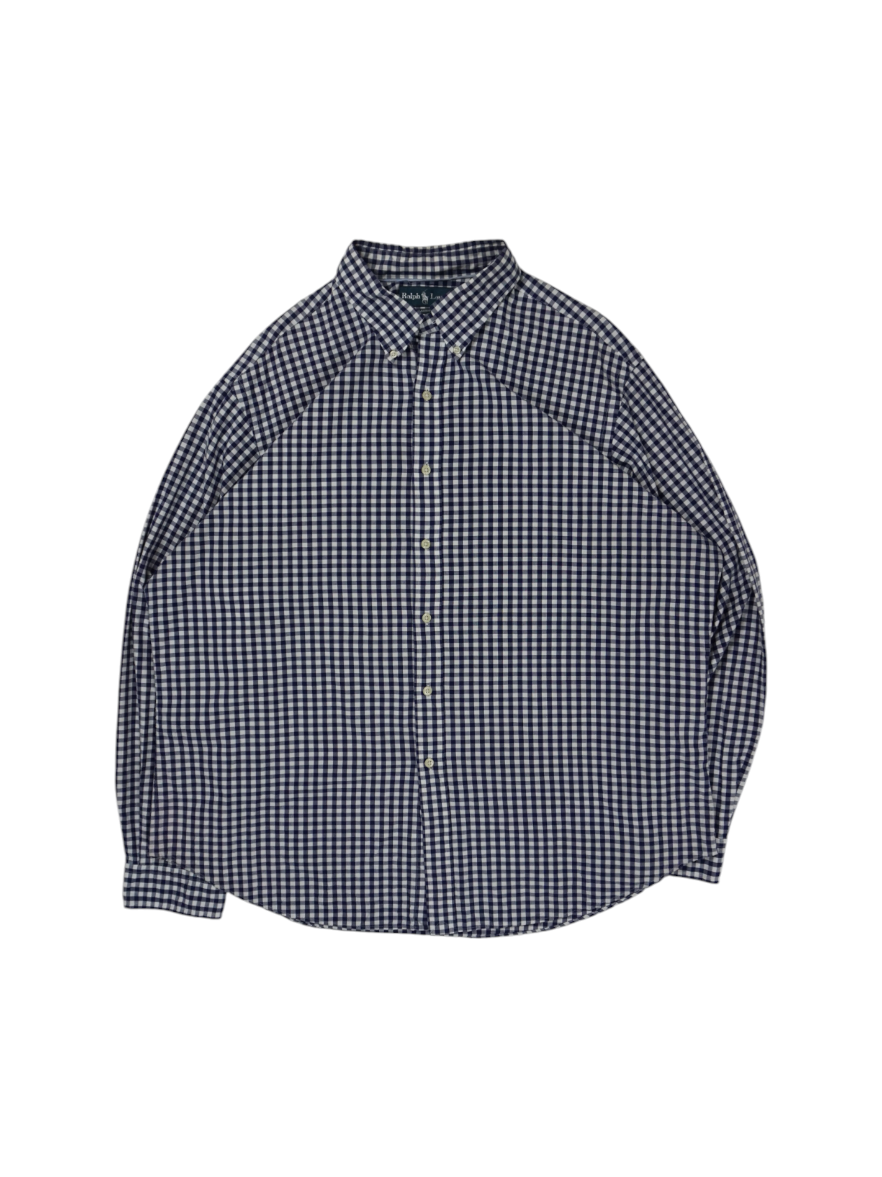 Vintage Ralph Lauren Blue White Blocks Classic Shirt