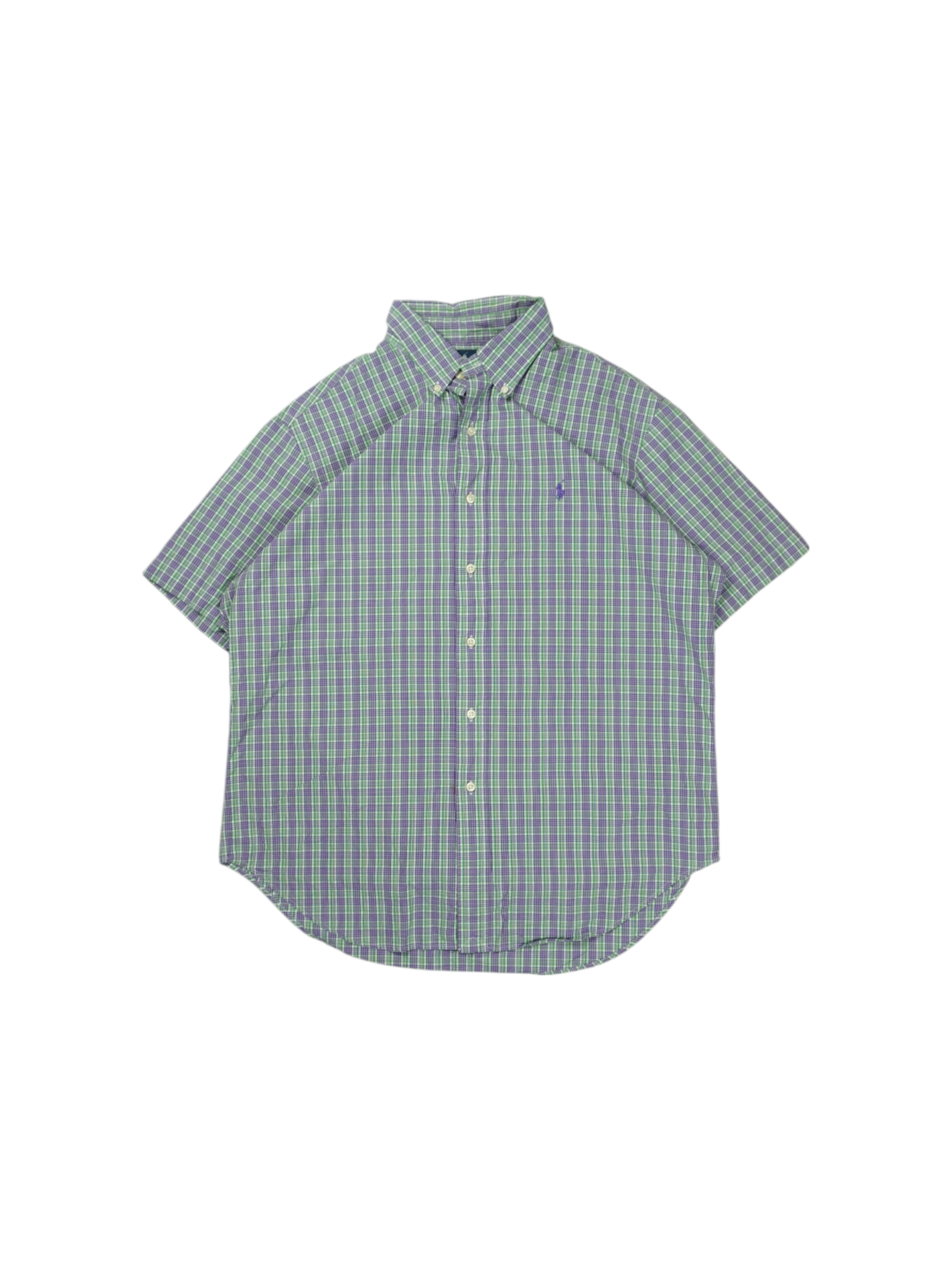 Vintage Ralph Lauren Green Purple Short Sleeve Shirt