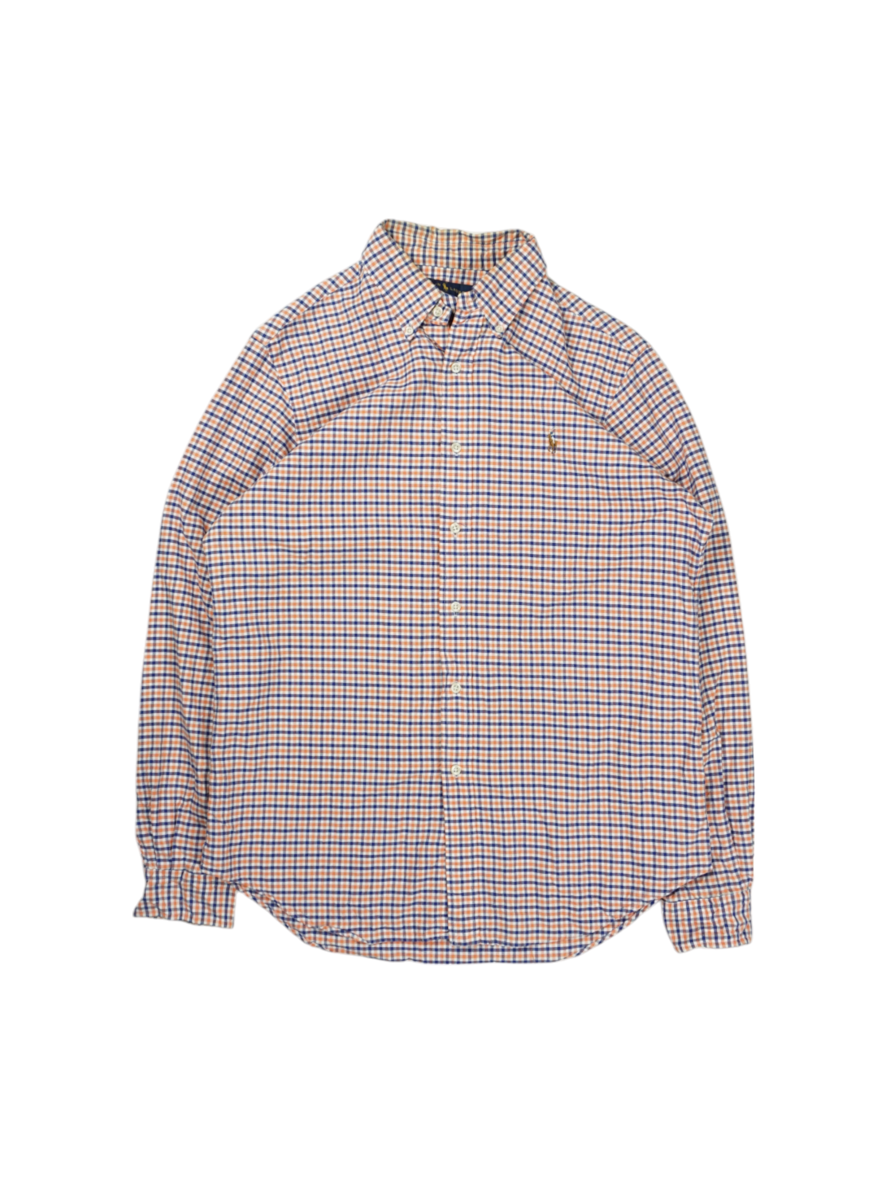 Vintage Ralph Lauren Orange Blue Checkered Shirt