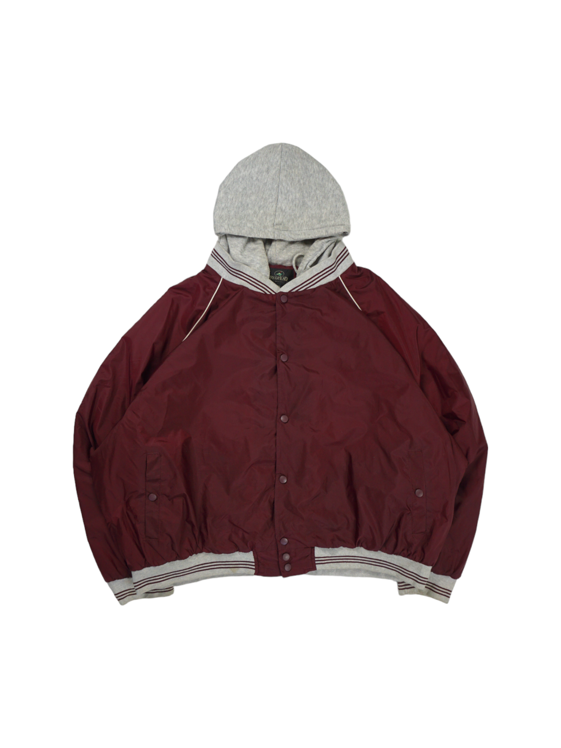 Vintage RedHead Bordeaux Hooded Varsity Jacket