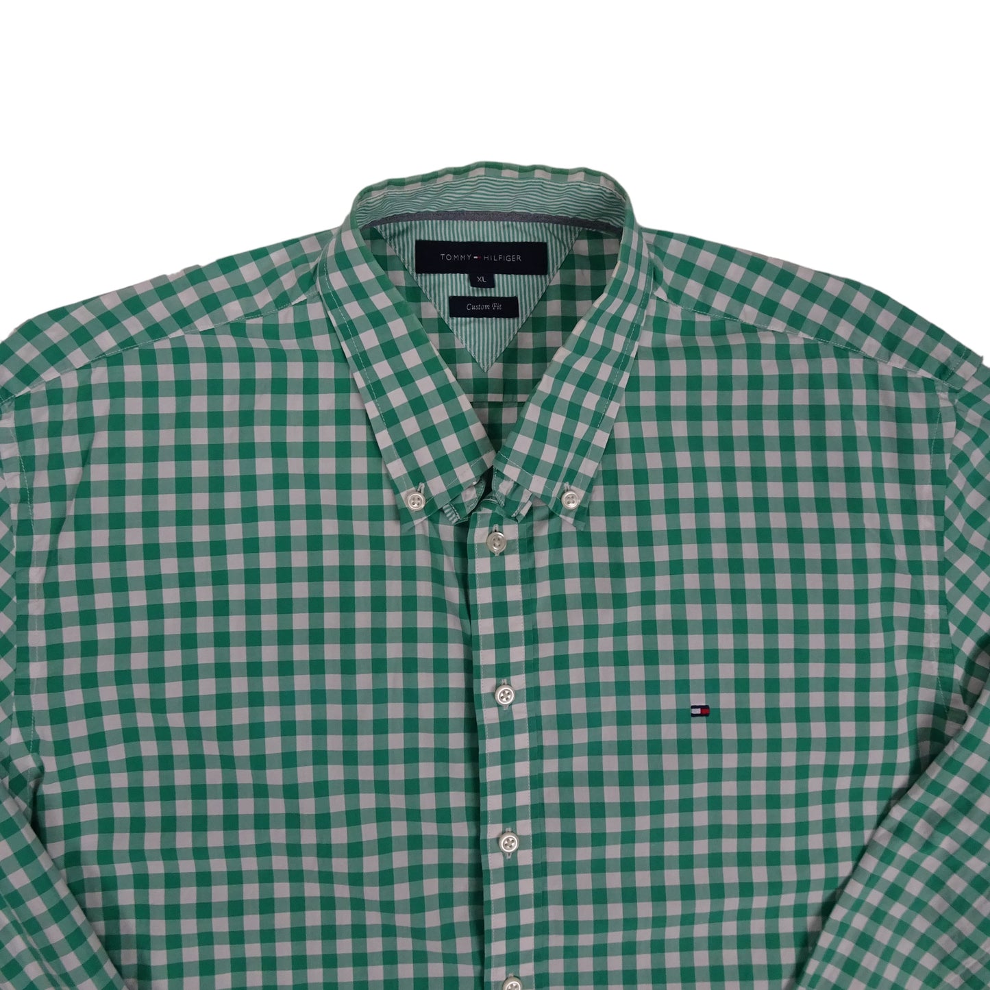 Vintage Tommy Hilfiger Green White Squared Shirt