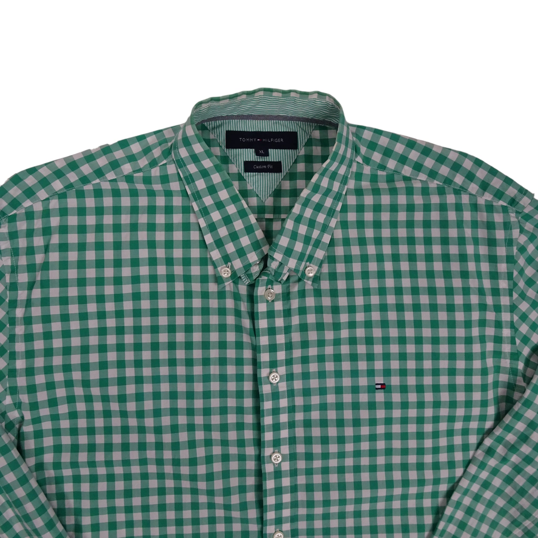Vintage Tommy Hilfiger Green White Squared Shirt